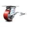 Service Caster 4 Inch Red Poly on Cast Iron Caster with Ball Bearing and Brake/Swivel Lock SCC-35S420-PUB-RS-SLB-BSL - alternate 1
